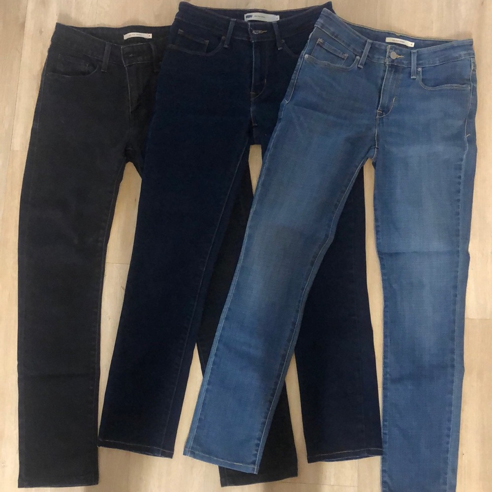 Three pairs of Levi Strauss jeans